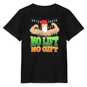 No Lift no Gift Nicholas Bodybuilder Noël - T-shirt bio MINI CREATOR Stanley/Stella Enfant - noir - Devant - Mikhail (115cm)
