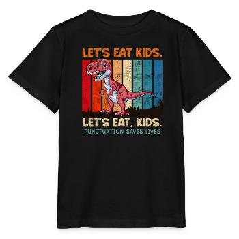 Satzzeichen sind wichtig Schüler essen Lehrer - Stanley/Stella Kinder T-Shirt MINI CREATOR  - Schwarz - Vorne - Mikhail (115cm)