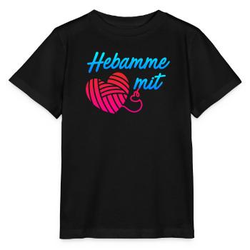 Ich bin eine Hebamme mit Herz Hebamme - Stanley/Stella Kinder T-Shirt MINI CREATOR  - Schwarz - Vorne - Mikhail (115cm)