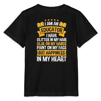 Glitter in den Haaren Klebe an den Händen Erzieher - Stanley/Stella Kinder T-Shirt MINI CREATOR  - Schwarz - Vorne - Mikhail (115cm)