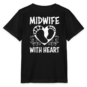Je suis sage-femme avec cœur sage-femme - T-shirt bio MINI CREATOR Stanley/Stella Enfant - noir - Devant - Mikhail (115cm)