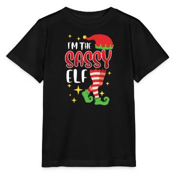 Elfe effronté Je suis l’elfe impertinent Nicolas - T-shirt bio MINI CREATOR Stanley/Stella Enfant - noir - Devant - Mikhail (115cm)