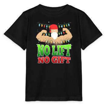 No Lift no Gift Nicholas Bodybuilder Noël - T-shirt bio MINI CREATOR Stanley/Stella Enfant - noir - Devant - Mikhail (115cm)