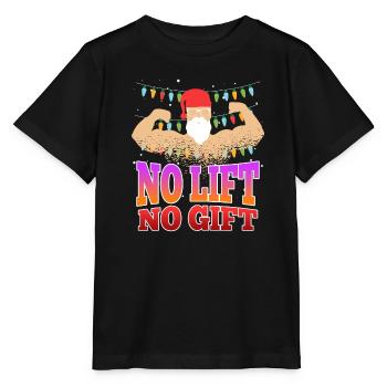 No Lift no Gift Nicholas Bodybuilder Noël - T-shirt bio MINI CREATOR Stanley/Stella Enfant - noir - Devant - Mikhail (115cm)
