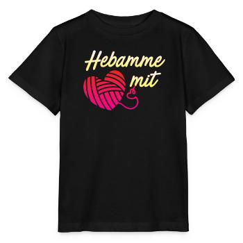 Ich bin eine Hebamme mit Herz Hebamme - Stanley/Stella Kinder T-Shirt MINI CREATOR  - Schwarz - Vorne - Mikhail (115cm)