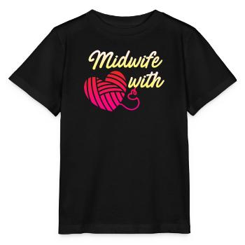 Je suis sage-femme avec cœur sage-femme - T-shirt bio MINI CREATOR Stanley/Stella Enfant - noir - Devant - Mikhail (115cm)