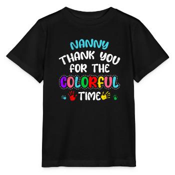 Merci beaucoup pour le temps coloré Merci assistante maternelle - T-shirt bio MINI CREATOR Stanley/Stella Enfant - noir - Devant - Mikhail (115cm)