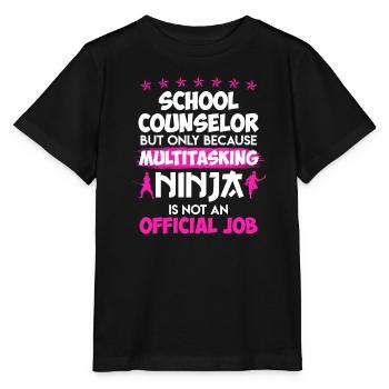 Multitasking Ninja is not a job School companion - Stanley/Stella MINI CREATOR Kids’ T-Shirt - black - Front - Mikhail (115cm)