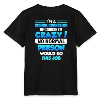 Personne de normal ne fait ce travail Compagnon d’école - T-shirt bio MINI CREATOR Stanley/Stella Enfant - noir - Devant - Mikhail (115cm)