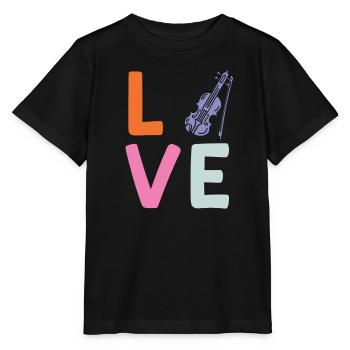 Musicien Musicien J’aime mon violon - T-shirt bio MINI CREATOR Stanley/Stella Enfant - noir - Devant - Mikhail (115cm)