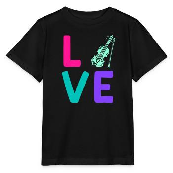 Musicien Musicien J’aime mon violon - T-shirt bio MINI CREATOR Stanley/Stella Enfant - noir - Devant - Mikhail (115cm)