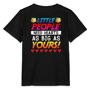 Little people need big heart educator - Stanley/Stella MINI CREATOR Kids’ T-Shirt - black - Front - Mikhail (115cm)