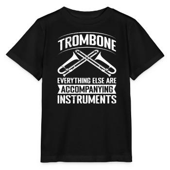 Tout le reste est instruments d’accompagnement trombone - T-shirt bio MINI CREATOR Stanley/Stella Enfant - noir - Devant - Mikhail (115cm)