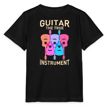 Musician The only true instrument guitar - Stanley/Stella MINI CREATOR Kids’ T-Shirt - black - Front - Mikhail (115cm)