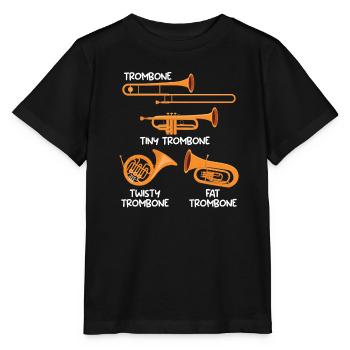 Kleine Posaune Kurvige Posaune Dicke Posaune - Stanley/Stella Kinder T-Shirt MINI CREATOR  - Schwarz - Vorne - Mikhail (115cm)