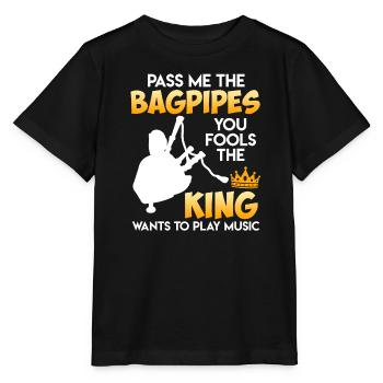 Der König will musizieren reicht mir den Dudelsack - Stanley/Stella Kinder T-Shirt MINI CREATOR  - Schwarz - Vorne - Mikhail (115cm)