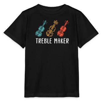 Triple clef de sol violon soprano premier violon - T-shirt bio MINI CREATOR Stanley/Stella Enfant - noir - Devant - Mikhail (115cm)