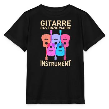 Musician The only true instrument guitar - Stanley/Stella MINI CREATOR Kids’ T-Shirt - black - Front - Mikhail (115cm)