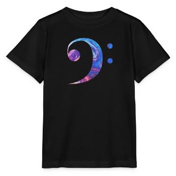 Clef de fa Je suis un musicien partition d'orchestre - T-shirt bio MINI CREATOR Stanley/Stella Enfant - noir - Devant - Mikhail (115cm)