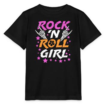 Je suis une rock girl rock n roll - T-shirt bio MINI CREATOR Stanley/Stella Enfant - noir - Devant - Mikhail (115cm)