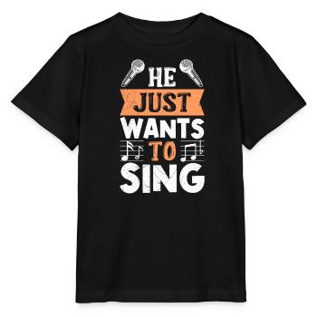 Chanteur Il veut juste chanter - T-shirt bio MINI CREATOR Stanley/Stella Enfant - noir - Devant - Mikhail (115cm)