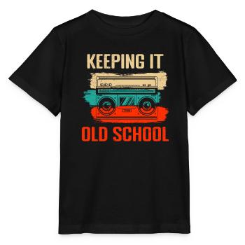 Lass es altmodisch ich höre Kassetten - Stanley/Stella Kinder T-Shirt MINI CREATOR  - Schwarz - Vorne - Mikhail (115cm)