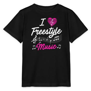 J'aime la musique freestyle - T-shirt bio MINI CREATOR Stanley/Stella Enfant - noir - Devant - Mikhail (115cm)