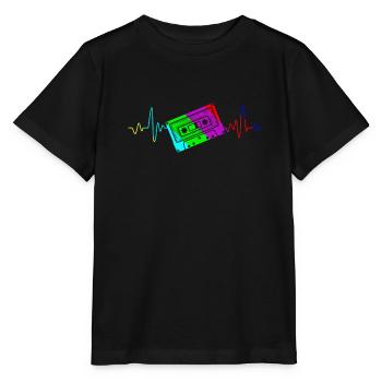 Walkman Mein Herz schlägt für Kassetten - Stanley/Stella Kinder T-Shirt MINI CREATOR  - Schwarz - Vorne - Mikhail (115cm)