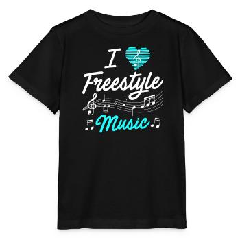 J'aime la musique freestyle - T-shirt bio MINI CREATOR Stanley/Stella Enfant - noir - Devant - Mikhail (115cm)