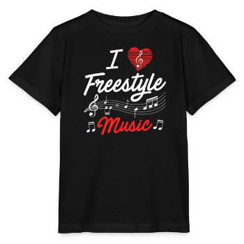 J'aime la musique freestyle - T-shirt bio MINI CREATOR Stanley/Stella Enfant - noir - Devant - Mikhail (115cm)