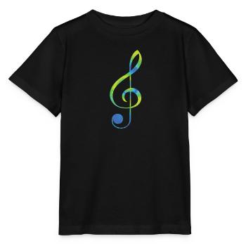 Notenschlüssel ich liebe Musik Noten - Stanley/Stella Kinder T-Shirt MINI CREATOR  - Schwarz - Vorne - Mikhail (115cm)