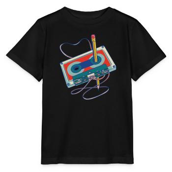Lieder aufnehmen Radio Kassettenrecorder Kassette - Stanley/Stella Kinder T-Shirt MINI CREATOR  - Schwarz - Vorne - Mikhail (115cm)