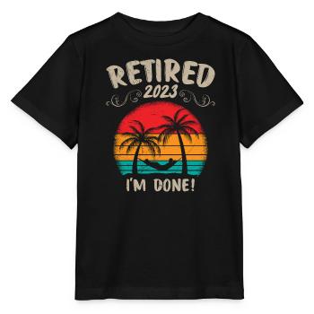 Retraité 2023 J’ai terminé ma retraite - T-shirt bio MINI CREATOR Stanley/Stella Enfant - noir - Devant - Mikhail (115cm)