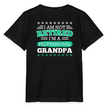 Pas à la retraite mais grand-père professionnel - T-shirt bio MINI CREATOR Stanley/Stella Enfant - noir - Devant - Mikhail (115cm)