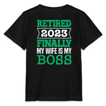 Rentner 2023 Pensionierung 2023 Ruhestand - Stanley/Stella Kinder T-Shirt MINI CREATOR  - Schwarz - Vorne - Mikhail (115cm)
