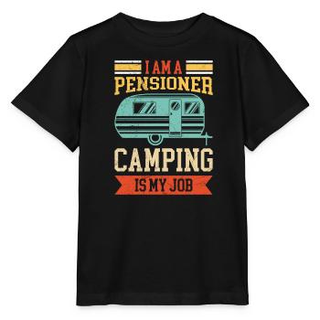 Le camping des retraités est mon travail de camping - T-shirt bio MINI CREATOR Stanley/Stella Enfant - noir - Devant - Mikhail (115cm)