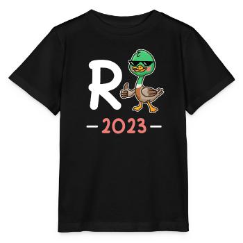 Rente 2023 R Ente Pensionierung - Stanley/Stella Kinder T-Shirt MINI CREATOR  - Schwarz - Vorne - Mikhail (115cm)