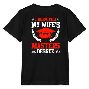 Survécu Ma femme a une maîtrise - T-shirt bio MINI CREATOR Stanley/Stella Enfant - noir - Devant - Mikhail (115cm)