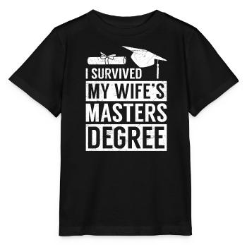 Survécu Ma femme a une maîtrise - T-shirt bio MINI CREATOR Stanley/Stella Enfant - noir - Devant - Mikhail (115cm)