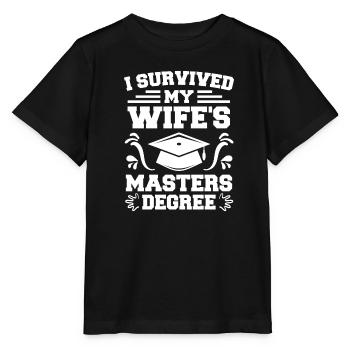 Überlebt meine Frau hat einen Master Abschluss - Stanley/Stella Kinder T-Shirt MINI CREATOR  - Schwarz - Vorne - Mikhail (115cm)