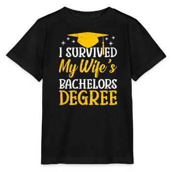 Überlebt Meine Frau hat einen Bachelor Abschluss - Stanley/Stella Kinder T-Shirt MINI CREATOR  - Schwarz - Vorne - Mikhail (115cm)