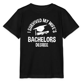 Überlebt Meine Frau hat einen Bachelor Abschluss - Stanley/Stella Kinder T-Shirt MINI CREATOR  - Schwarz - Vorne - Mikhail (115cm)