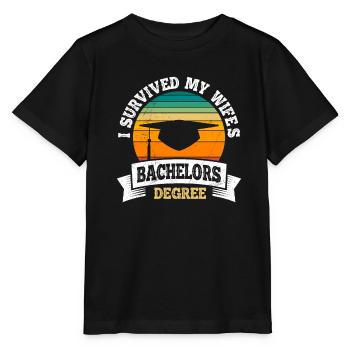 Überlebt Meine Frau hat einen Bachelor Abschluss - Stanley/Stella Kinder T-Shirt MINI CREATOR  - Schwarz - Vorne - Mikhail (115cm)
