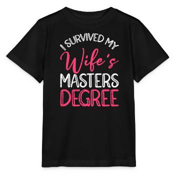 Überlebt Meine Frau hat einen Master Abschluss - Stanley/Stella Kinder T-Shirt MINI CREATOR  - Schwarz - Vorne - Mikhail (115cm)