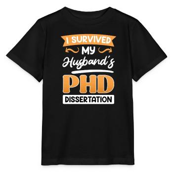 Le doctorat de mon mari survit au doctorat - T-shirt bio MINI CREATOR Stanley/Stella Enfant - noir - Devant - Mikhail (115cm)