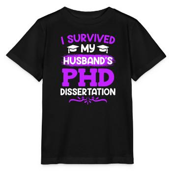 Le doctorat de mon mari survit au doctorat - T-shirt bio MINI CREATOR Stanley/Stella Enfant - noir - Devant - Mikhail (115cm)