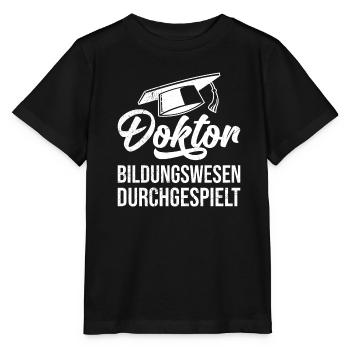 Education Completed Doctor PhD PhD title - Stanley/Stella MINI CREATOR Kids’ T-Shirt - black - Front - Mikhail (115cm)
