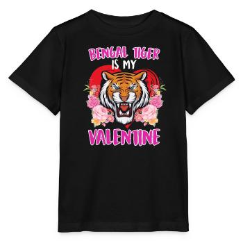 Schatz Ich liebe Bengalische Tiger Valentinstag - Stanley/Stella Kinder T-Shirt MINI CREATOR  - Schwarz - Vorne - Mikhail (115cm)