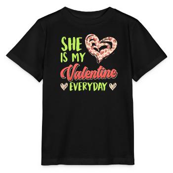 Tous les jours ma chérie Cher couple Saint-Valentin - T-shirt bio MINI CREATOR Stanley/Stella Enfant - noir - Devant - Mikhail (115cm)