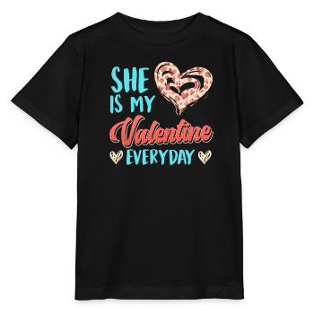 Tous les jours ma chérie Cher couple Saint-Valentin - T-shirt bio MINI CREATOR Stanley/Stella Enfant - noir - Devant - Mikhail (115cm)